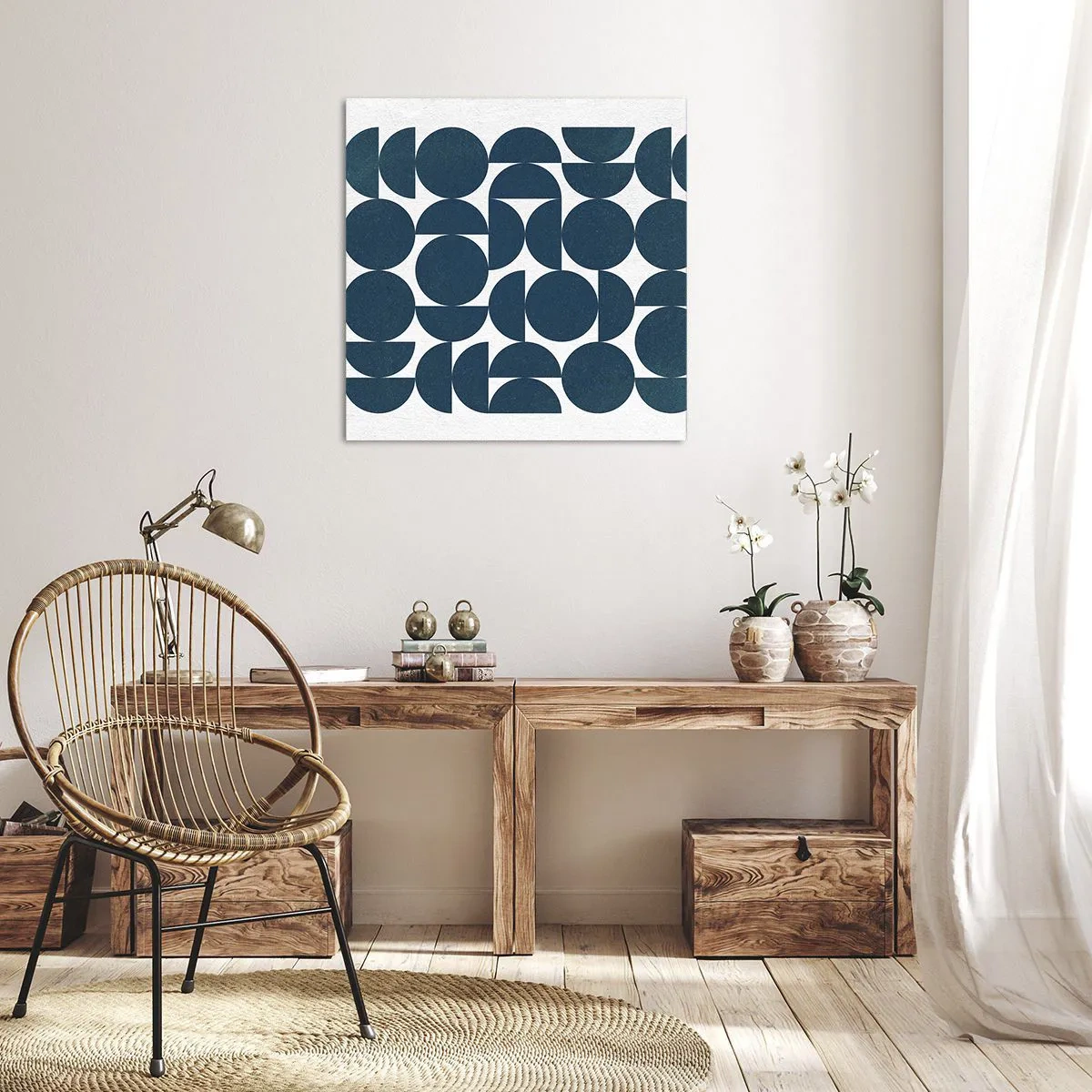 Impression sur toile - Image sur toile - Cercles et demi-cercles - 40x40 cm