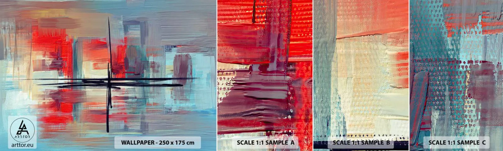 Échantillon de Papier Peint Autocollant Deluxe Sticker - Un paysage dans une dimension inconnue - Abstraction, Morceau, Moderne - 100x30 cm