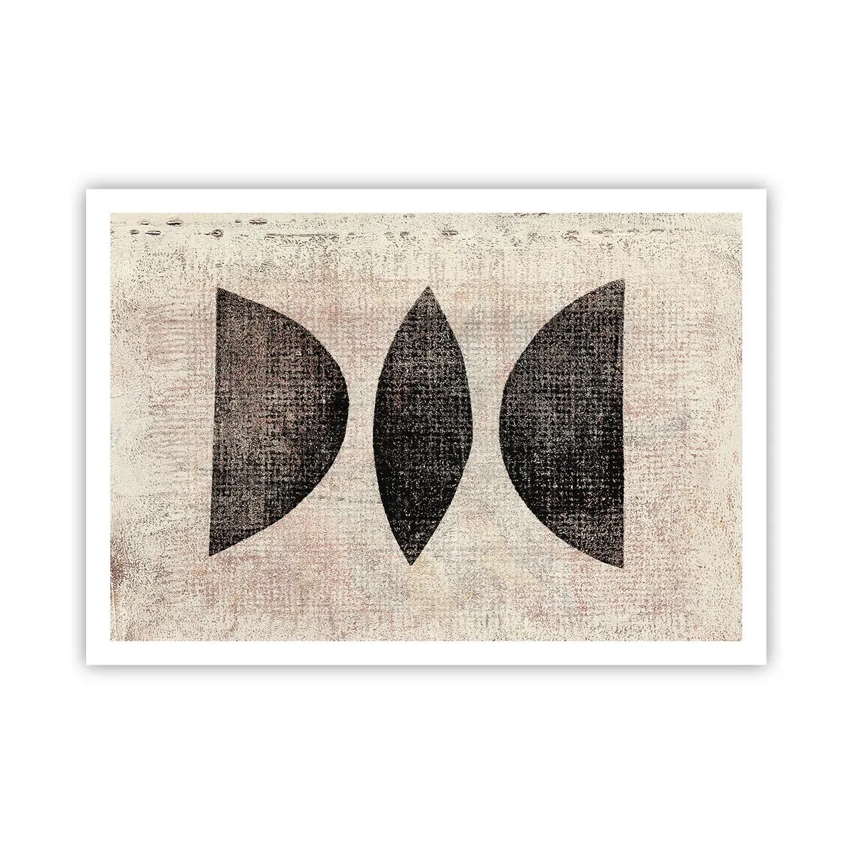 Affiche - Poster - Formes ethniques aux tons sombres sur fond clair - 100x70cm - Abstraction ethnique - Décoration murale moderne pour le salon et la chambre ARTTOR