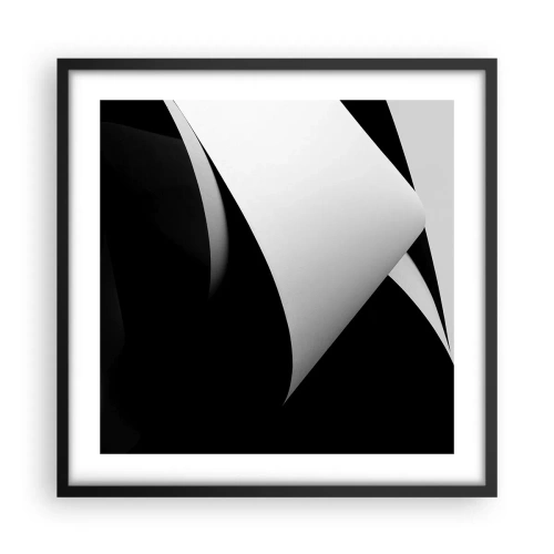 Affiche dans un cadre noir - Poster - Plans de lumière venus des profondeurs de l'ombre - 50x50 cm