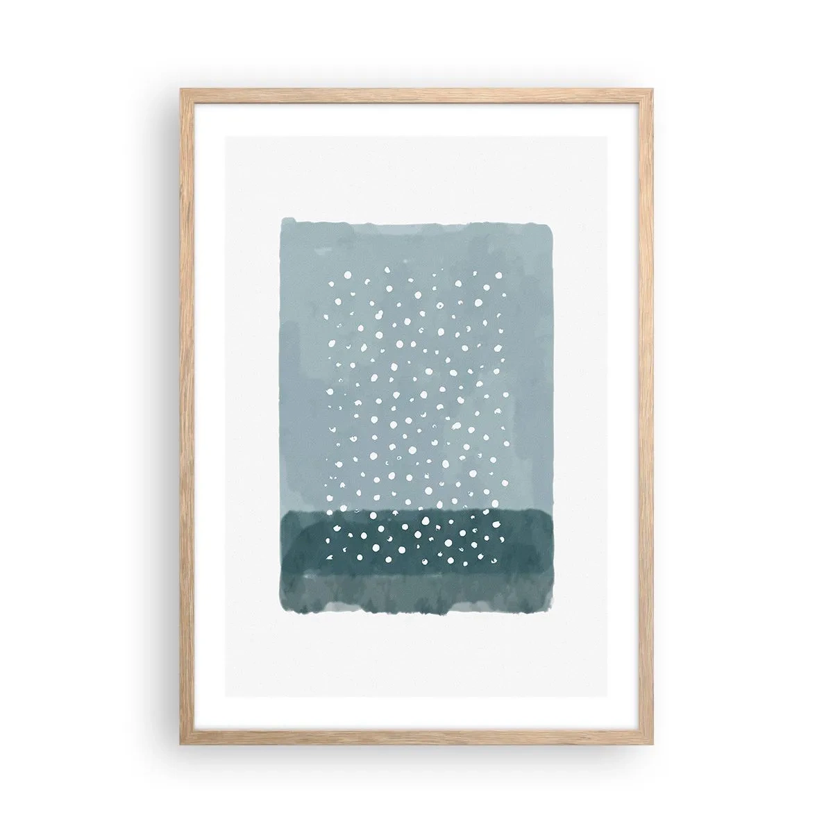 Affiche dans un chêne clair - Poster - Évolution de bleus - 50x70 cm