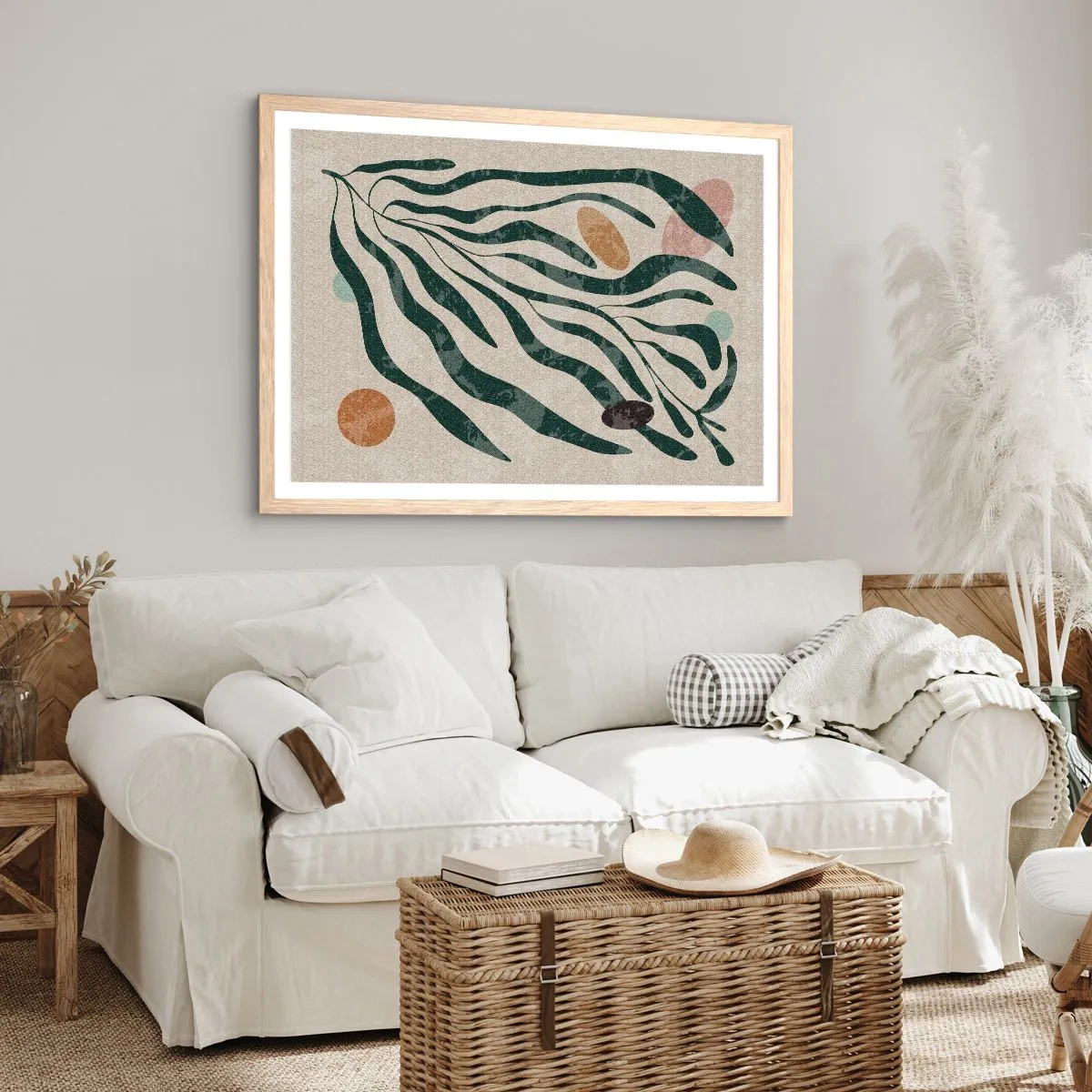 Affiche dans un chêne clair - Poster - Parmi la verdure - 70x50 cm