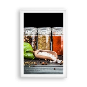 Affiche dans un cadre blanc - Poster - Pour que la vie ait du goût - 61x91 cm