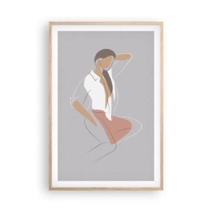 Affiche dans un chêne clair - Poster - Contour gracieux - 61x91 cm