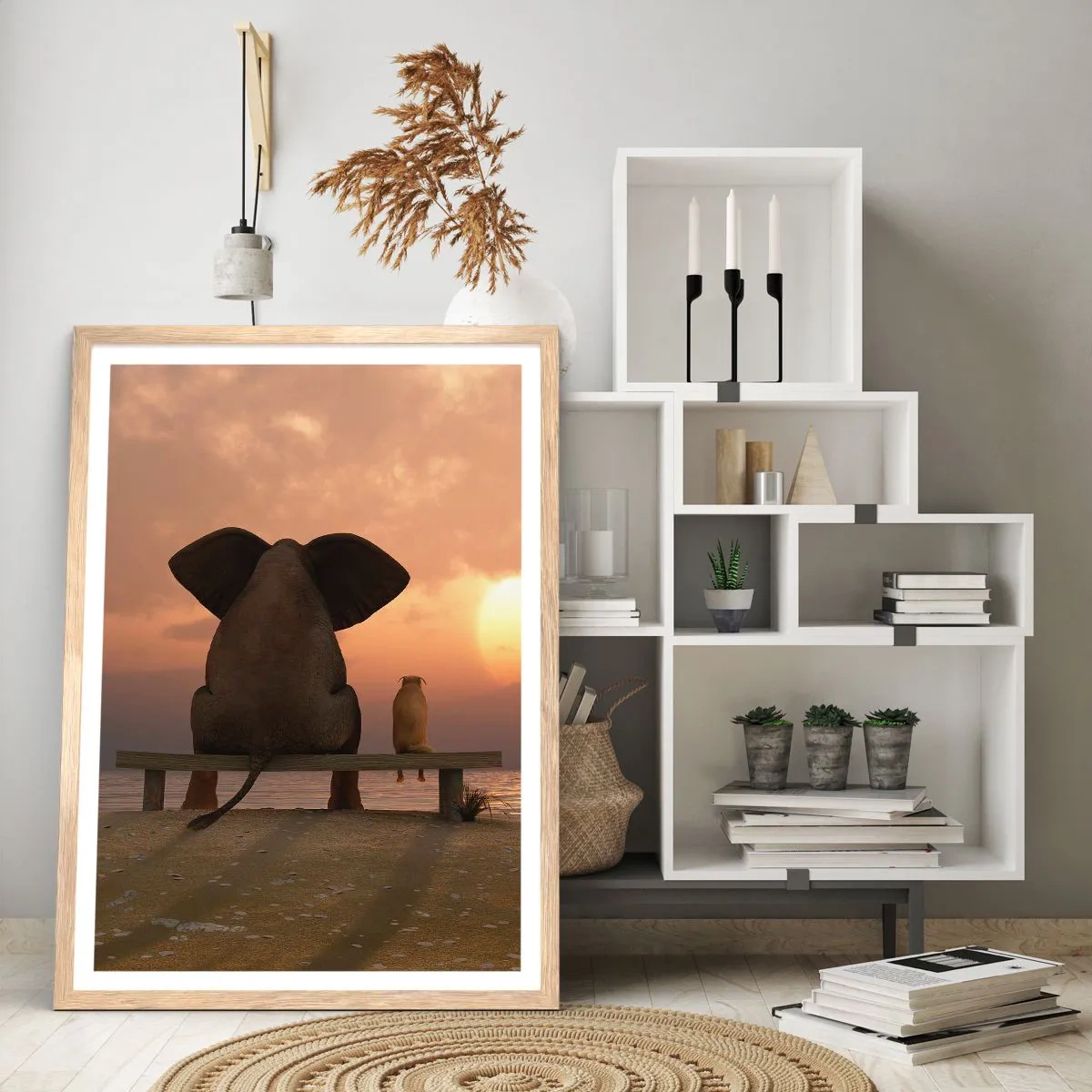 Affiche dans un chêne clair - Poster - C'est bon de garder le silence ensemble - 70x100 cm