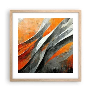 Affiche dans un chêne clair - Poster - Chaleur et froid - 40x40 cm