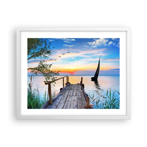 Affiche dans un cadre blanc - Poster - Bonsoir! - 50x40 cm