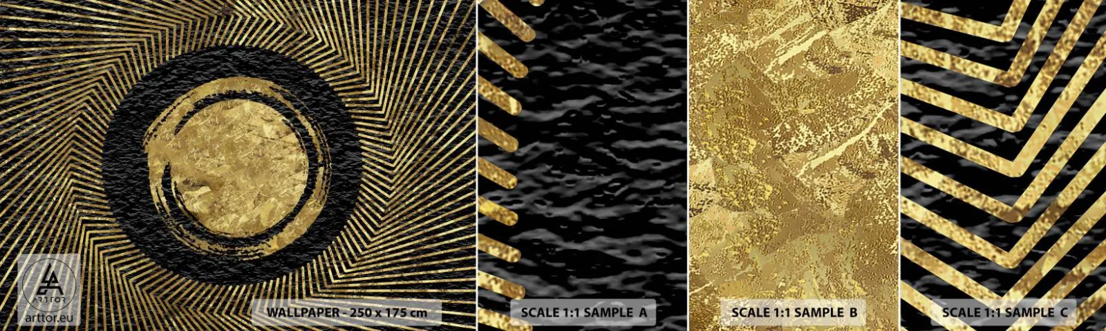 Échantillon de Papier Peint Autocollant Deluxe Sticker - Composition glamour - Art Déco, Moderne, Charme - 100x30 cm