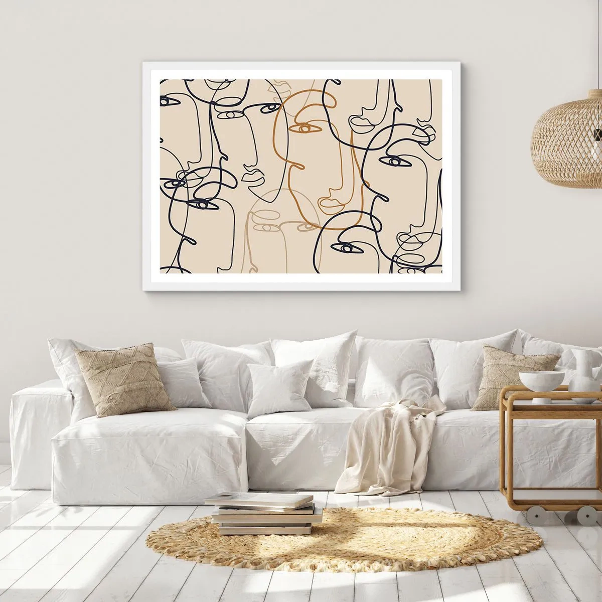 Affiche dans un cadre blanc - Poster - Portrait multiplié - 100x70 cm