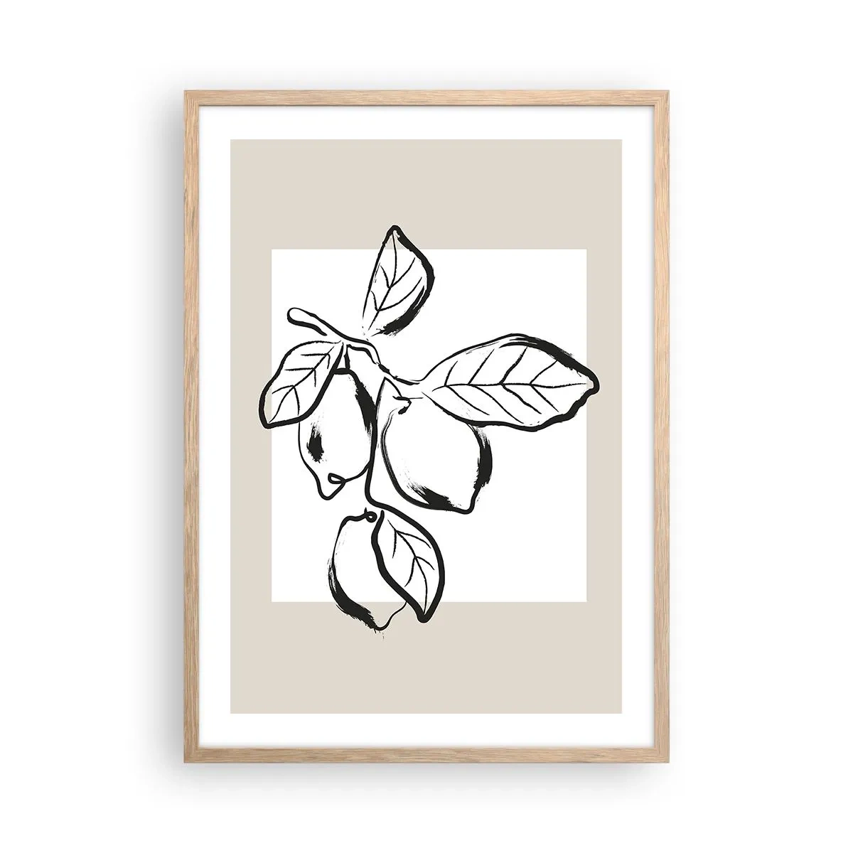 Affiche dans un chêne clair - Poster - Où mûrit le citron… - 50x70 cm