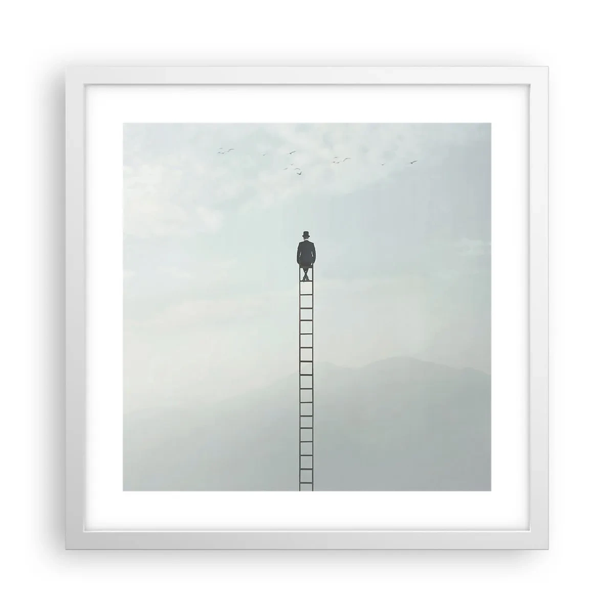 Affiche dans un cadre blanc - Poster - Se soulever au-dessus - 40x40 cm