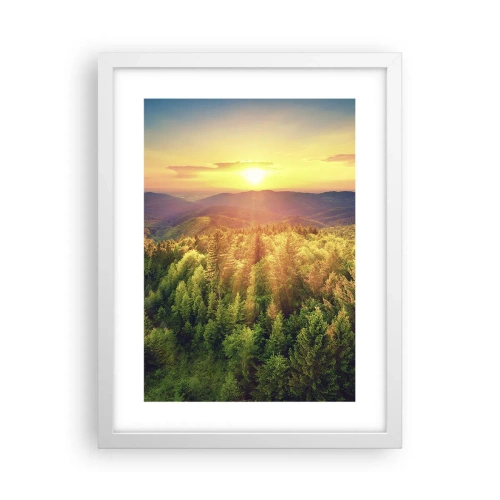 Affiche dans un cadre blanc - Poster - Monts et sommets - 30x40 cm