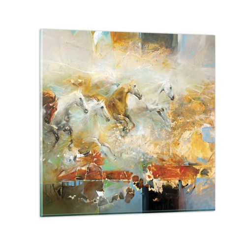 Impression sur verre - Image sur verre - Au galop vers la lumière - 60x60 cm