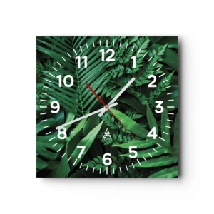 Horloge murale - Pendule murale - Emmitouflé de verdure - 30x30 cm
