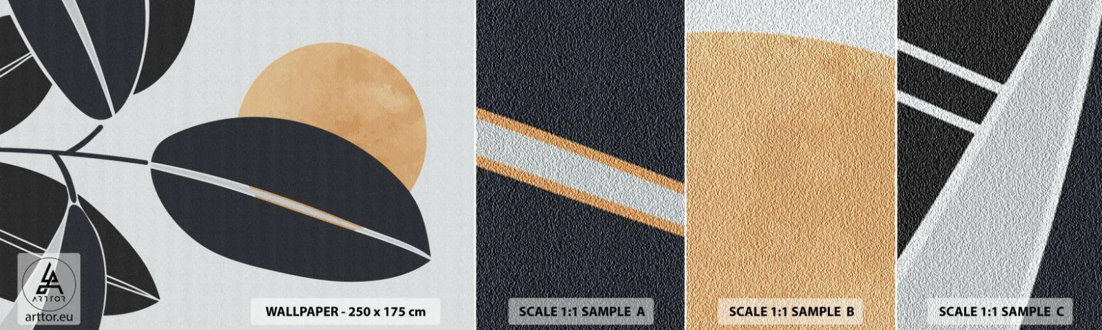 Échantillon de Papier Peint Autocollant Deluxe Sticker - Une chaude journée d'été - Botanique, Feuilles, Minimalisme - 100x30 cm