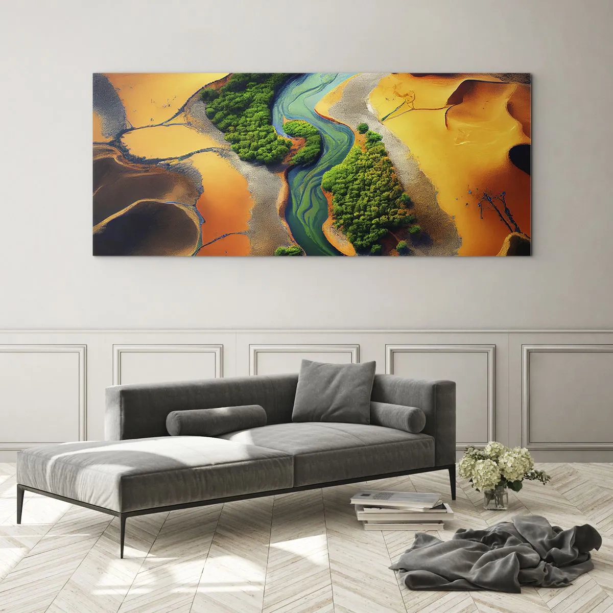 Impression sur verre - Image sur verre - Rivière vivifiante - 100x40 cm