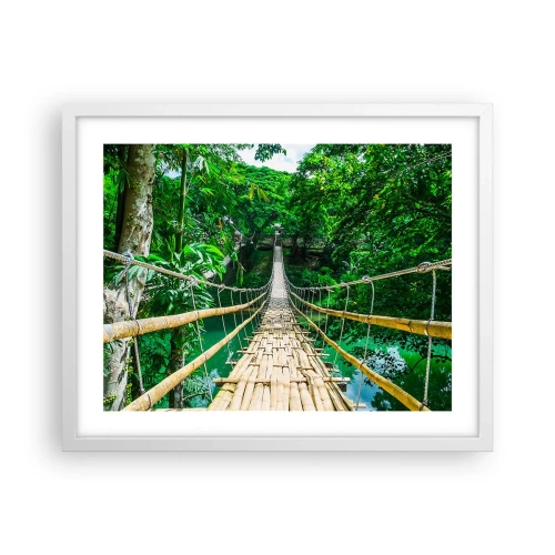 Affiche dans un cadre blanc - Poster - Pont de singe en pleine nature - 50x40 cm