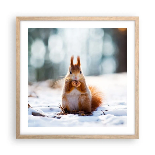 Affiche dans un chêne clair - Poster - Qu'est ce que tu regardes comme ça? - 50x50 cm