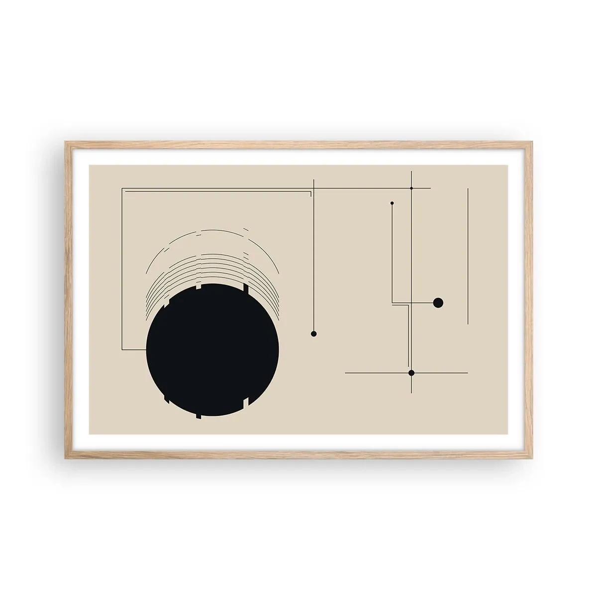 Affiche dans un chêne clair - Poster - Une composition flexible et dynamique - 91x61 cm