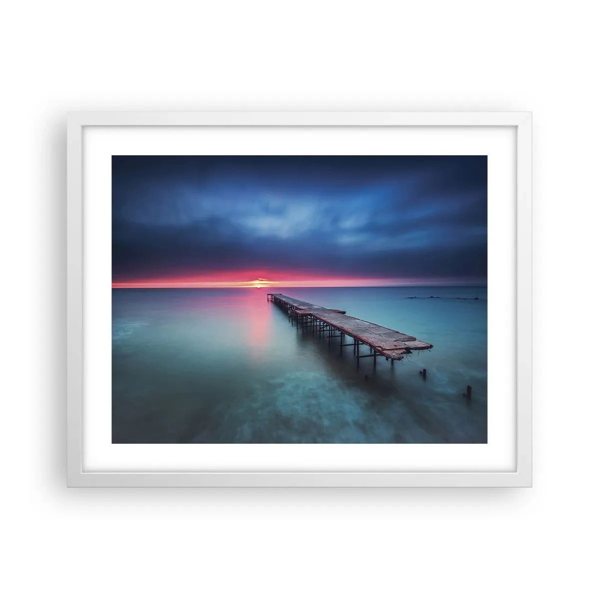 Affiche dans un cadre blanc - Poster - Entre le ciel et la terre - 50x40 cm