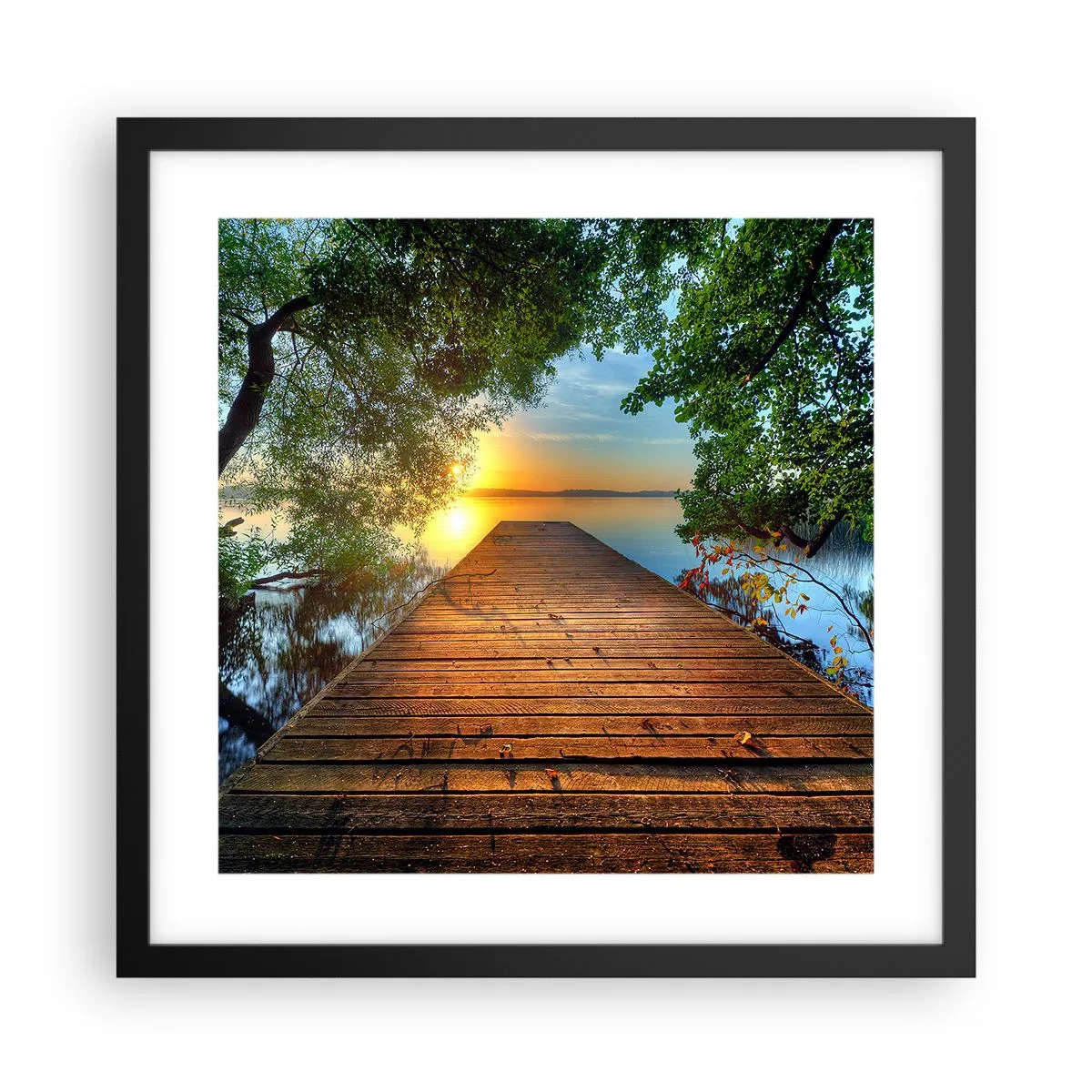 Affiche dans un cadre noir - Poster - Prenez votre temps, asseyez-vous - 40x40 cm