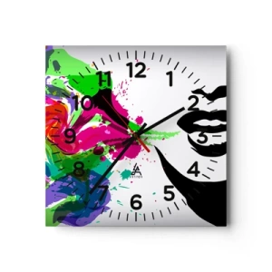 Horloge murale - Pendule murale - Une histoire aux couleurs de l'arc-en-ciel - 30x30 cm