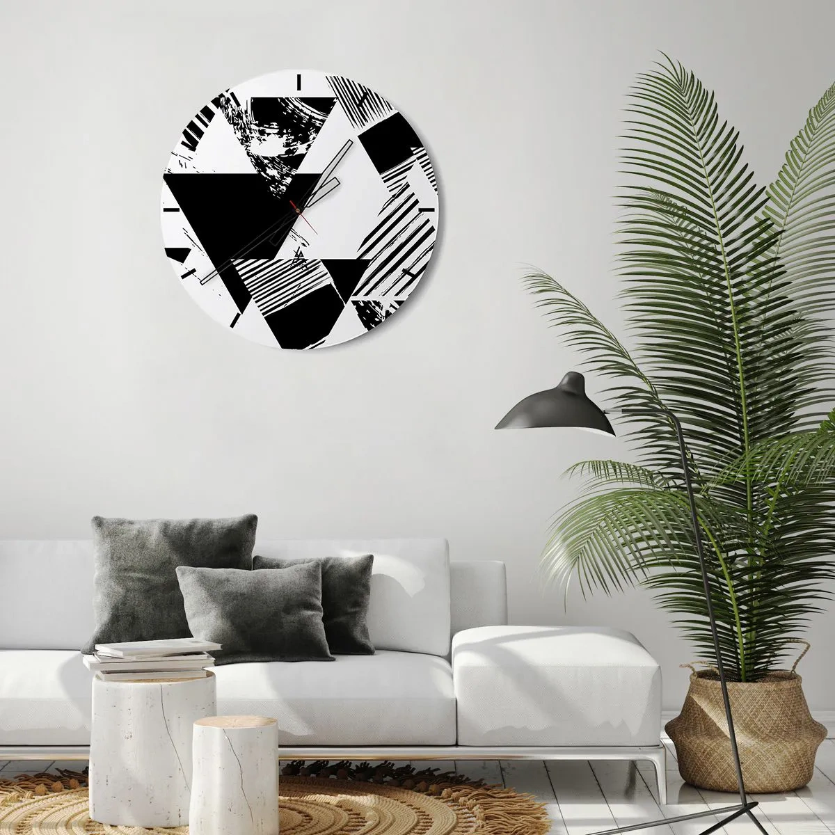 Horloge murale - Pendule murale - Pluie de triangles - 30x30 cm