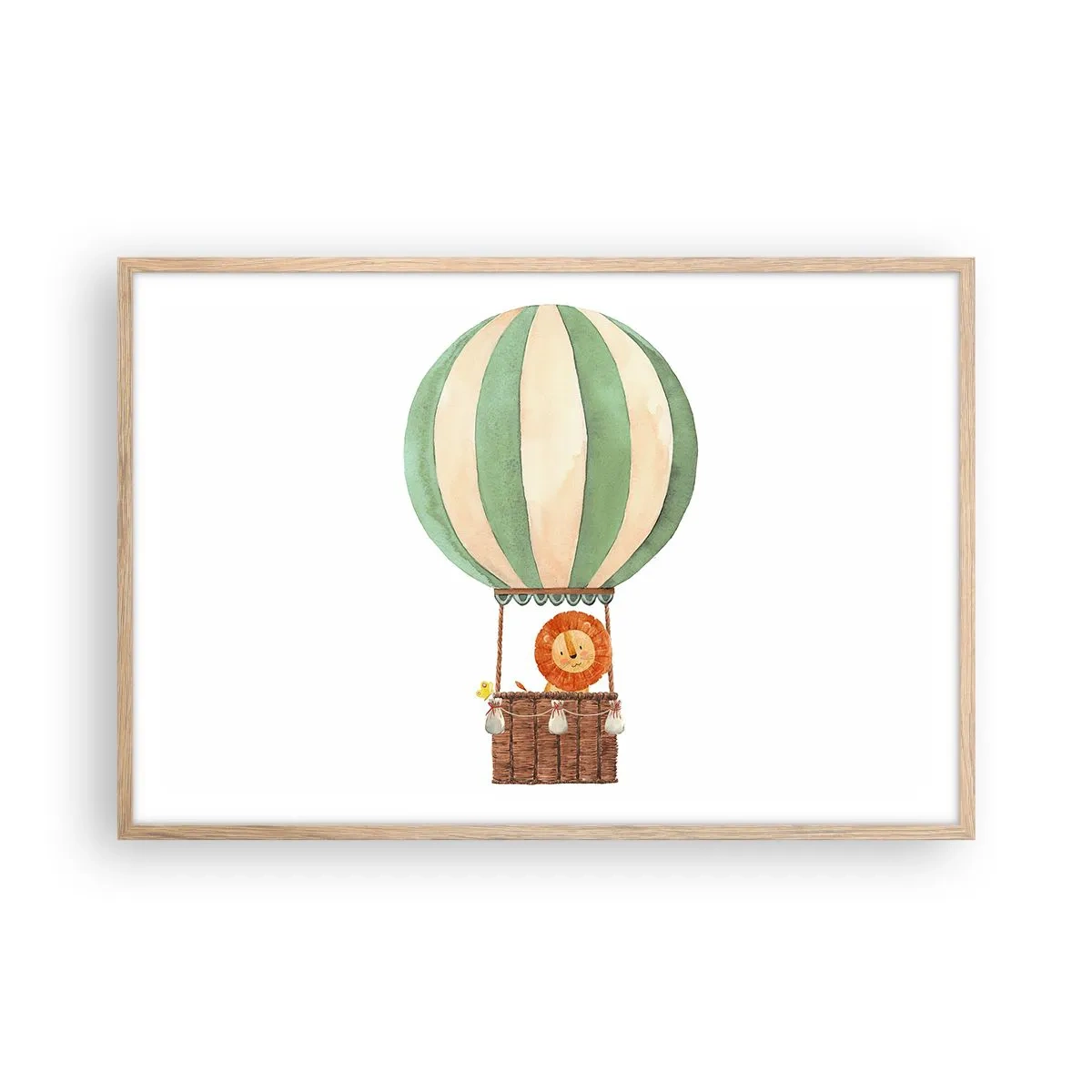 Affiche dans un chêne clair - Poster - Les voyages de Léon - 91x61 cm