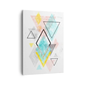 Impression sur toile - Image sur toile - Motifs géométriques colorés sur fond blanc - 50x70cm - Géométrie facile - Décoration murale moderne pour le salon et la chambre ARTTOR