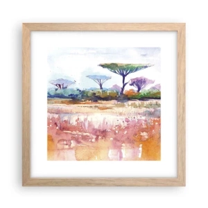 Affiche dans un chêne clair - Poster - Couleurs de savane - 30x30 cm