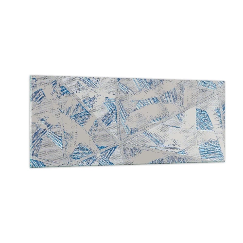 Impression sur verre - Image sur verre - Dans un labyrinthe bleu-gris - 100x40 cm
