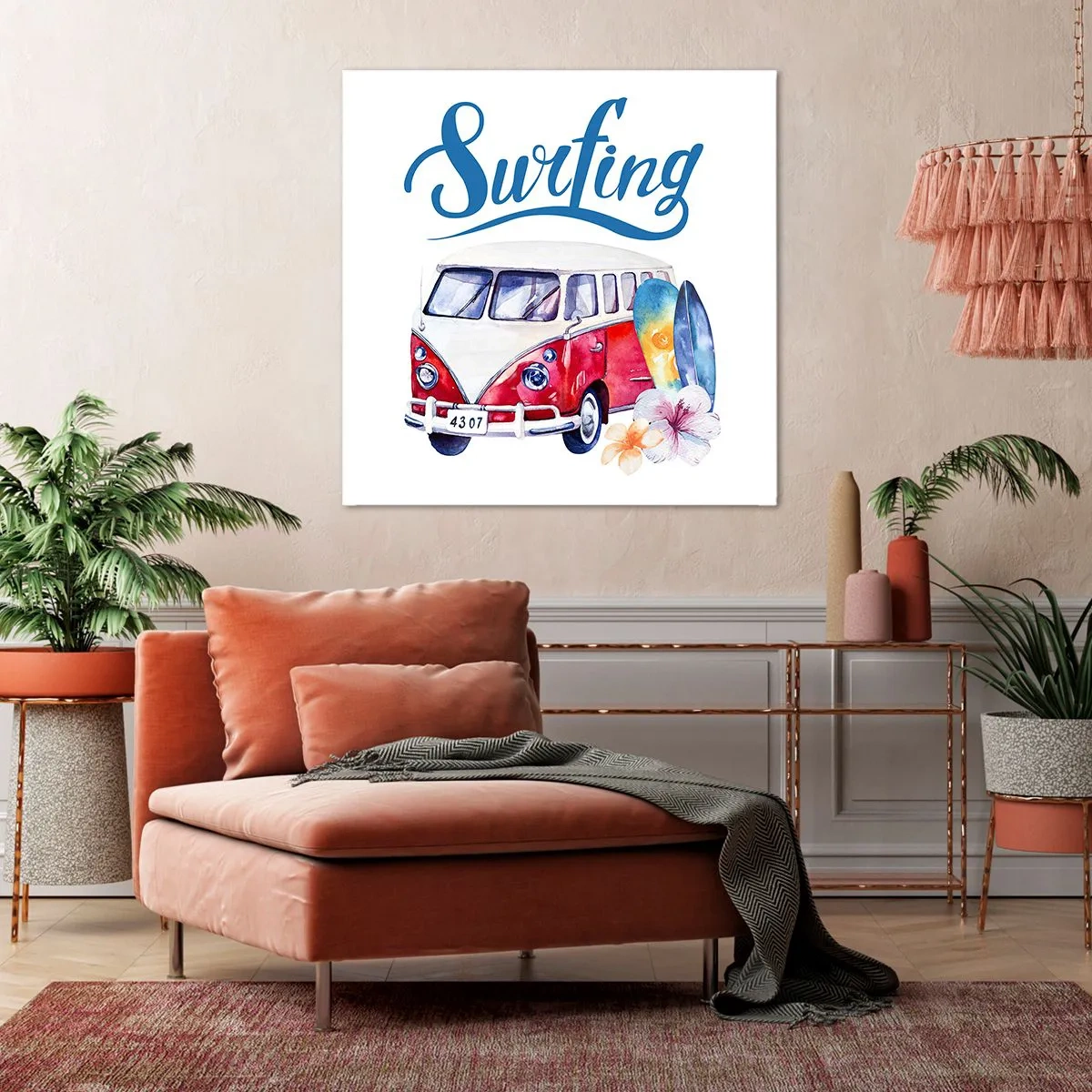 Impression sur toile - Image sur toile - Concombre - un classique pour un surfeur - 60x60 cm