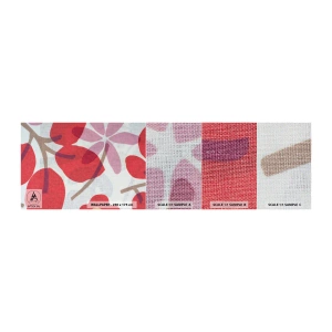 Échantillon de Papier Peint Premium Canvas - Composition florale dans les roses - Bohème, Fleurs, Minimalisme - 100x30 cm