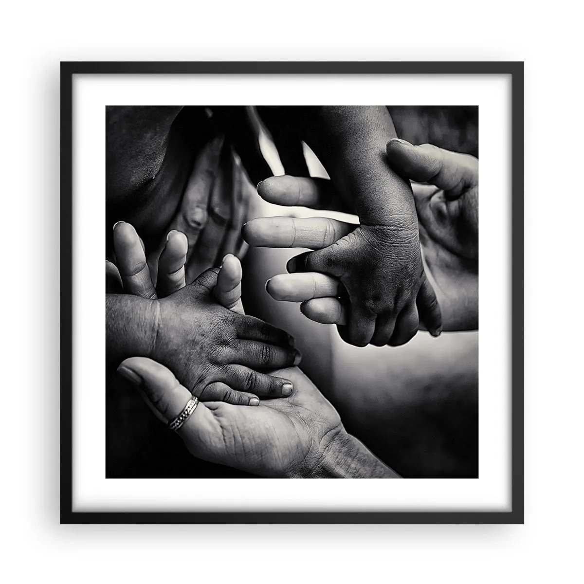 Affiche dans un cadre noir - Poster - Être humain - 50x50 cm