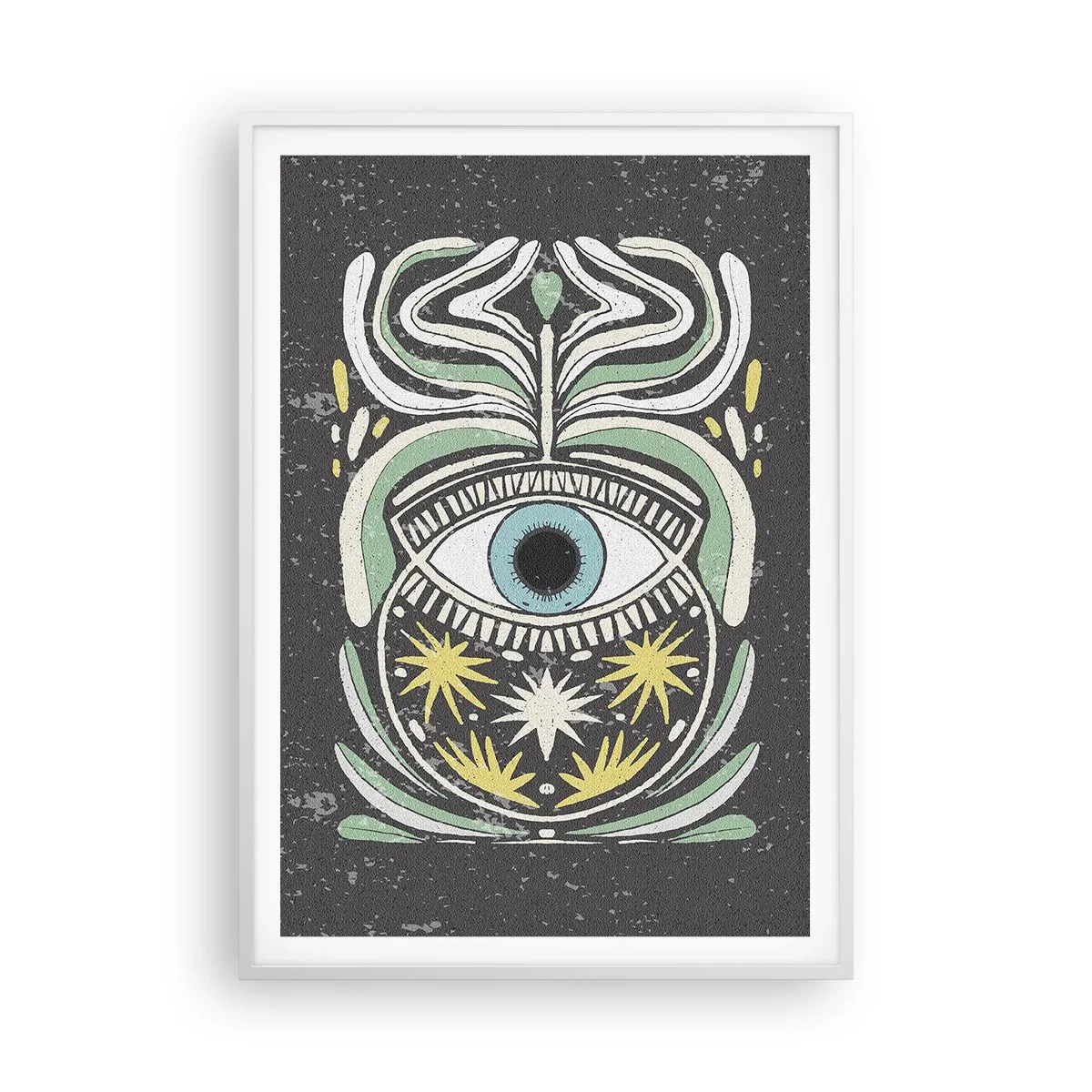 Affiche dans un cadre blanc - Poster - Rituels tribaux - 70x100 cm