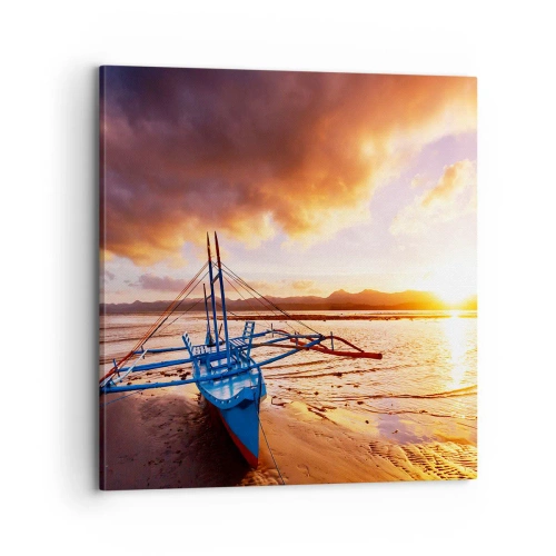 Impression sur toile - Image sur toile - Allongez-vous dans le sable après une longue journée - 70x70 cm