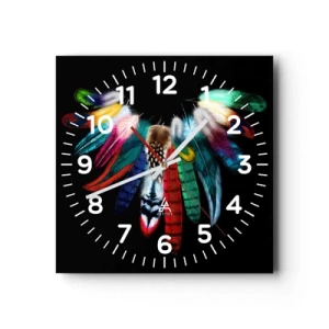 Horloge murale - Pendule murale - Collier indien - 30x30 cm