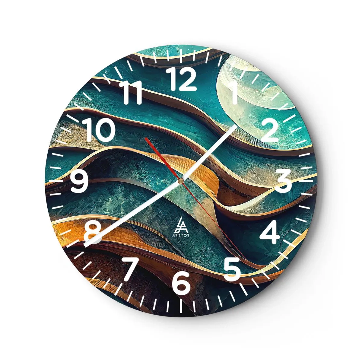 Horloge murale - Pendule murale - Méandres de bleu - 40x40 cm