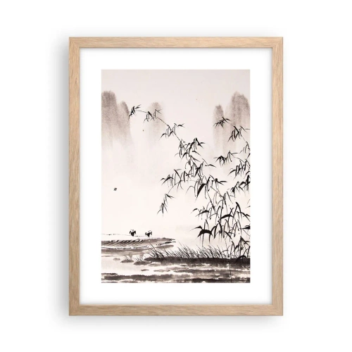 Affiche dans un chêne clair - Poster - Le silence des rizières - 30x40 cm