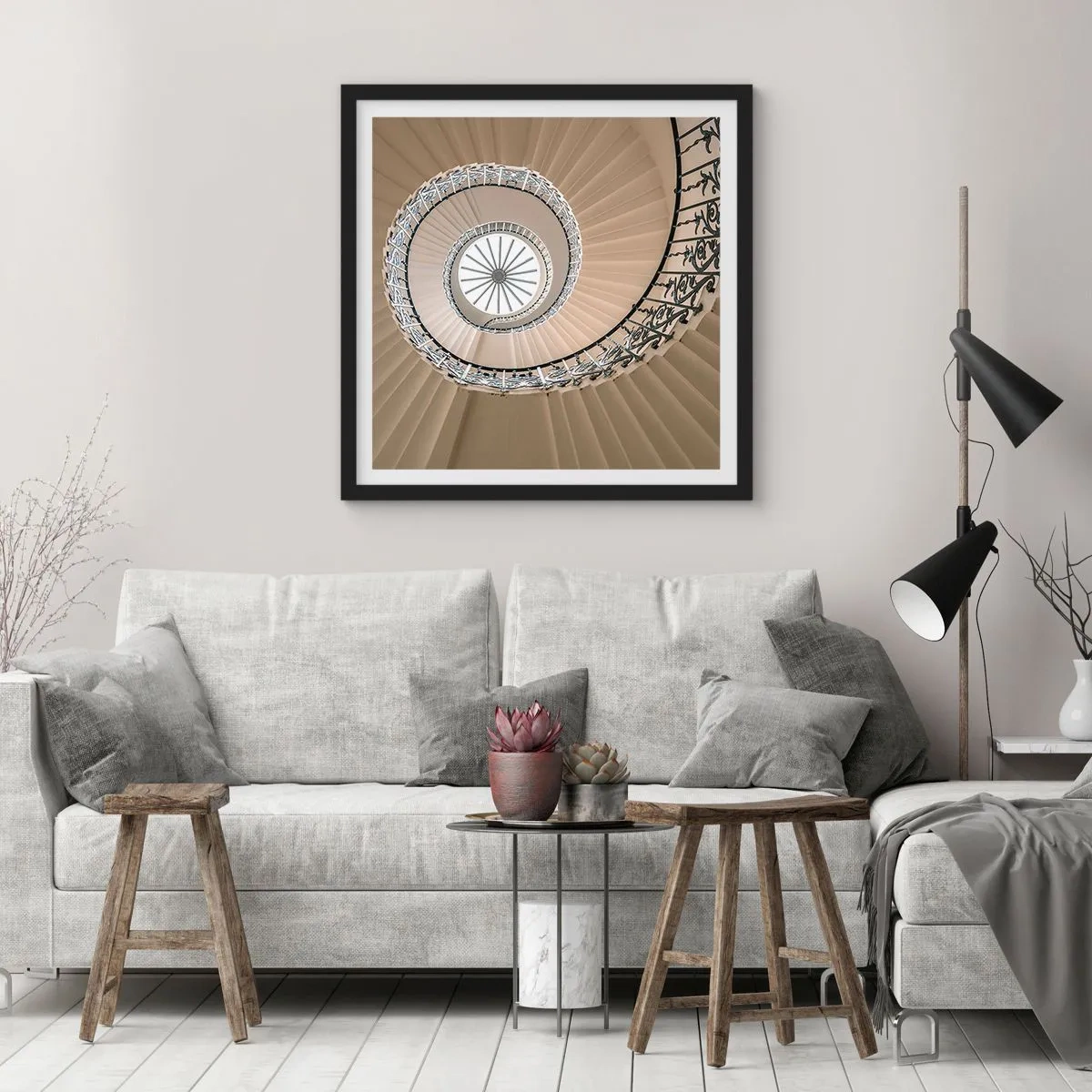 Affiche dans un cadre noir - Poster - À l'intérieur de la coquille - 40x40 cm