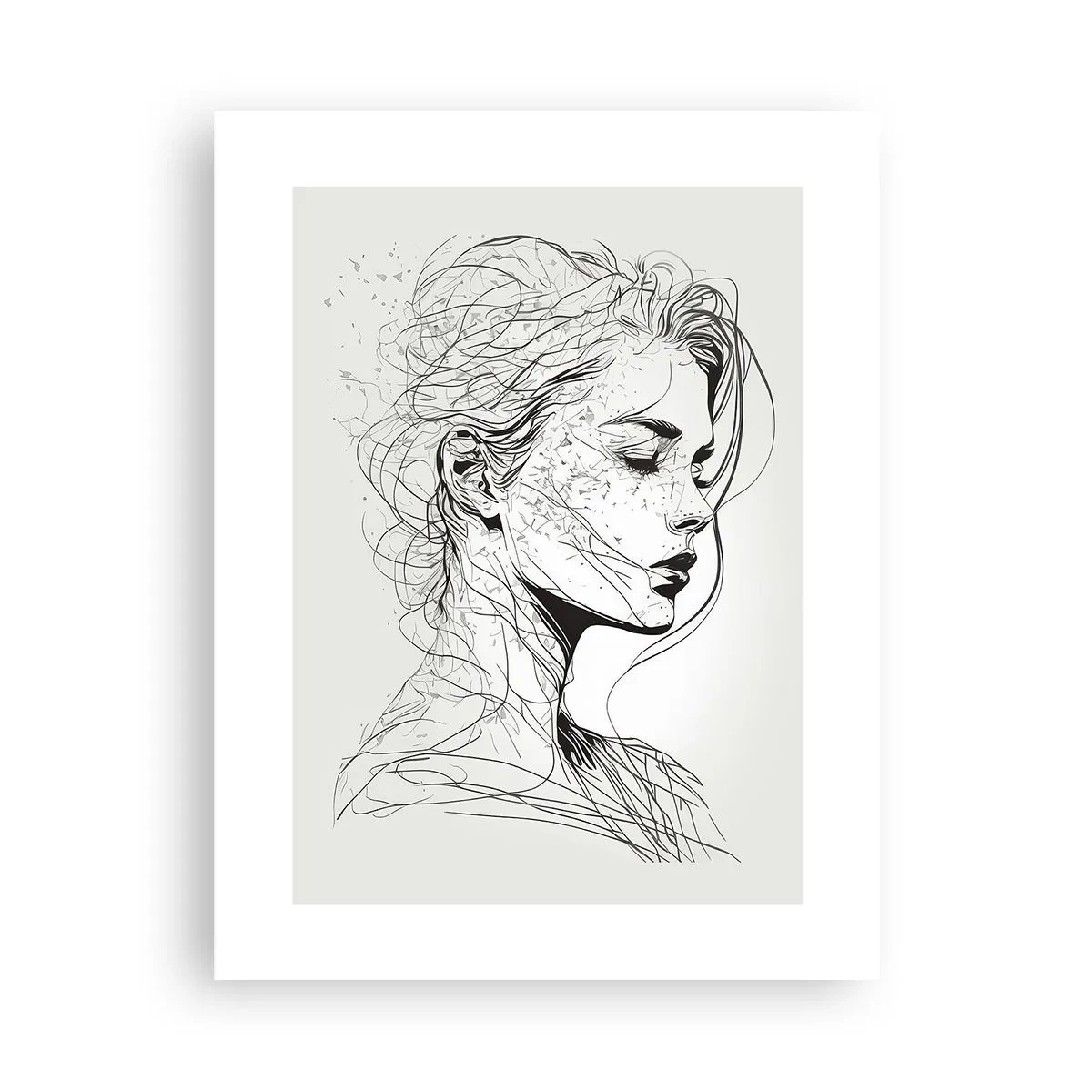 Affiche - Poster - Portrait en pensée - 30x40 cm