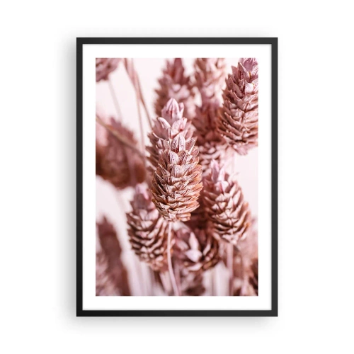 Affiche dans un cadre noir - Poster - Gros plan de fleurs séchées dans des tons de rose - 50x70cm - Apparemment discret - Décoration murale moderne pour le salon et la chambre ARTTOR