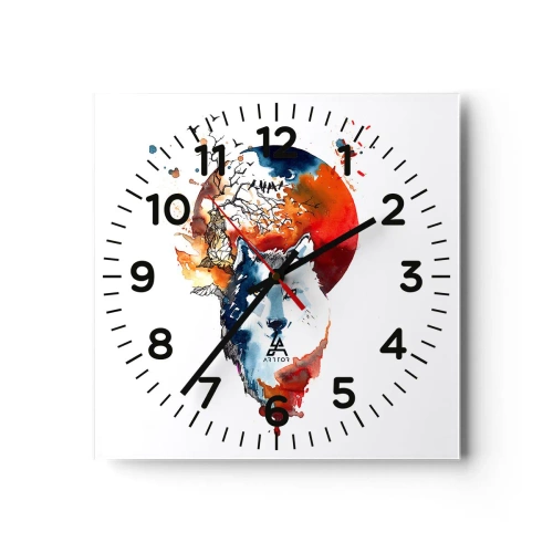 Horloge murale - Pendule murale - Nez à nez avec la nuit - 30x30 cm