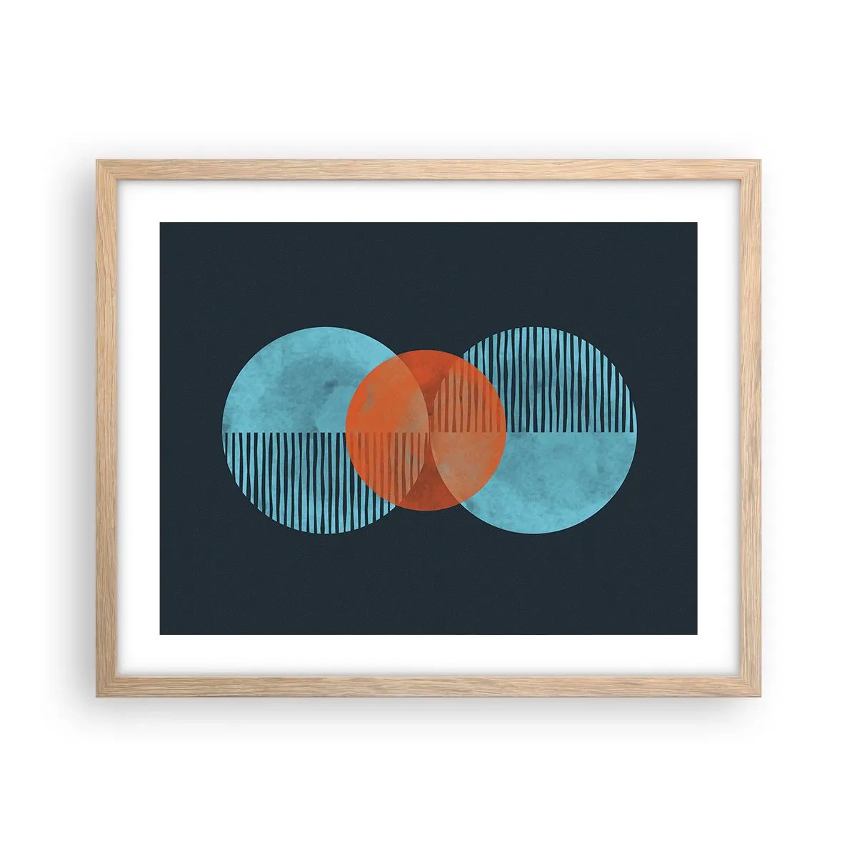 Affiche dans un chêne clair - Poster - Composition symétrique - 50x40 cm