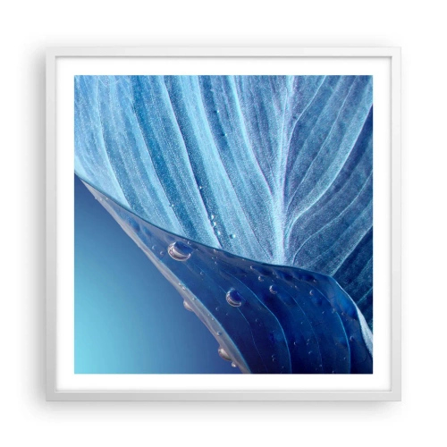 Affiche dans un cadre blanc - Poster - Gouttes cachées du bleu - 60x60 cm