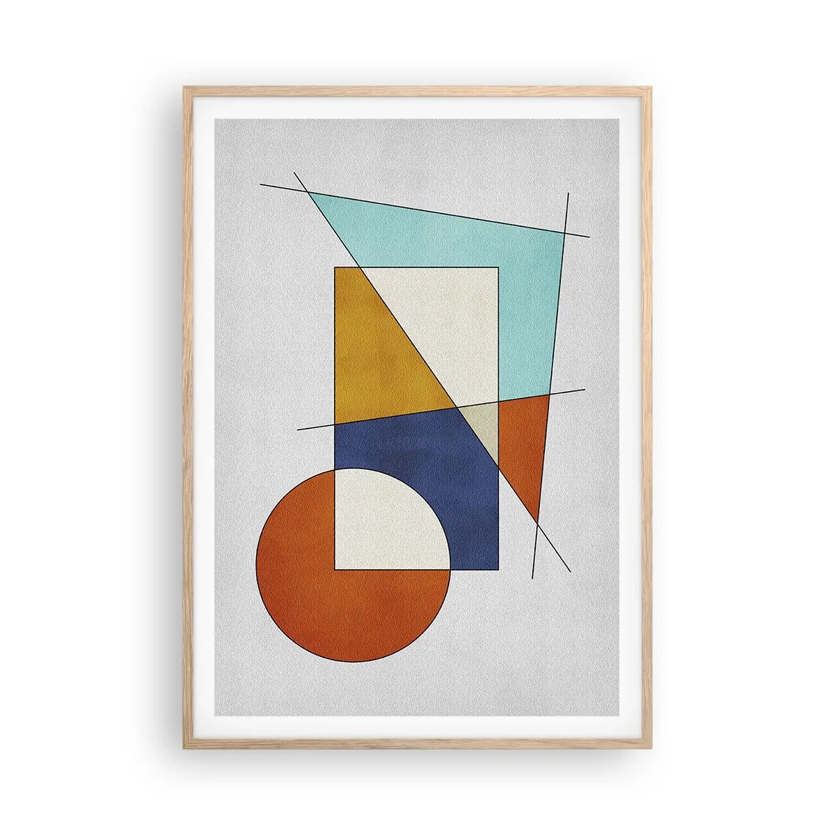 Affiche dans un chêne clair - Poster - Abstraction : plaisir moderniste - 70x100 cm