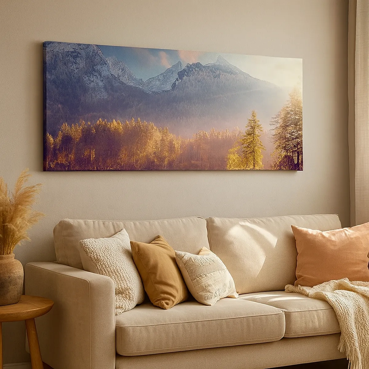 Impression sur toile - Image sur toile - Dans les montagnes et les vallées - 30x30 cm