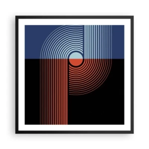 Affiche dans un cadre noir - Poster - Dans une étreinte géométrique - 60x60 cm