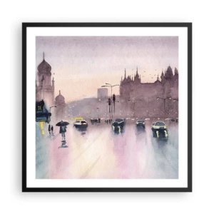 Affiche dans un cadre noir - Poster - Dans une brume pluvieuse - 60x60 cm