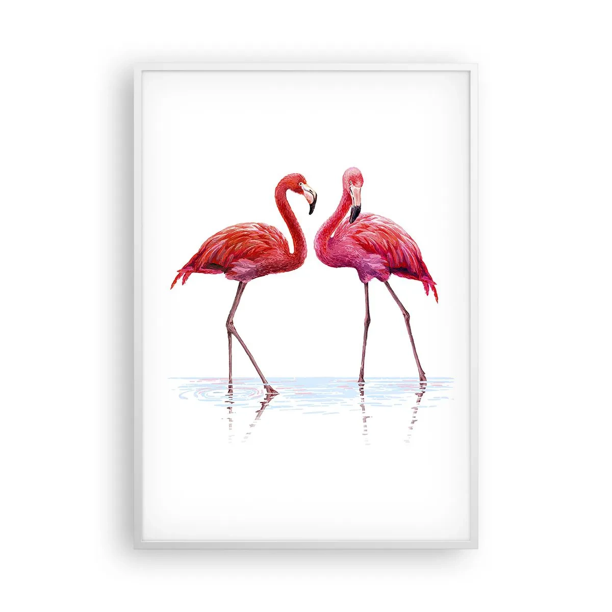Affiche dans un cadre blanc - Poster - Rendez-vous rose - 70x100 cm
